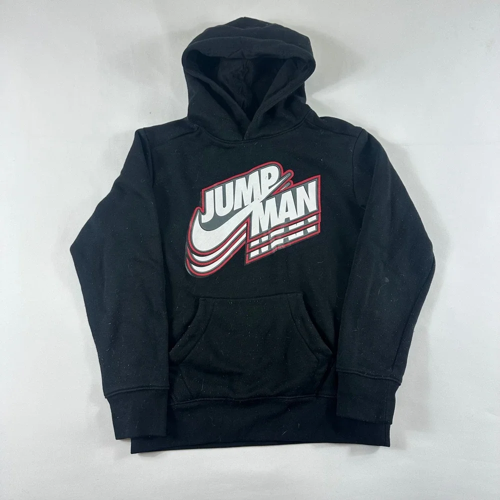 Kids Jordan Jumpman Black Hoodie Pullover Sweatshirt Size Medium 10-12